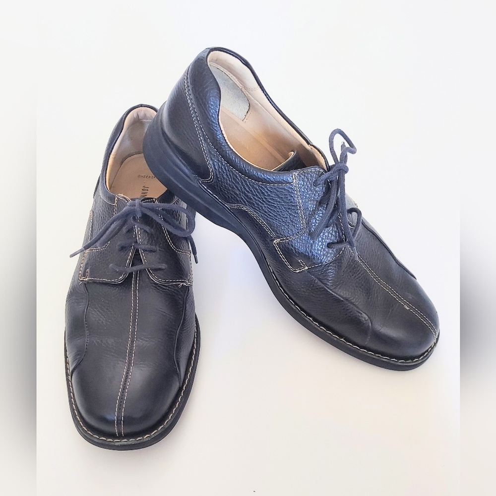 Johnston & Murphy Shuler Bicycle Black Leather Oxford Dress Shoes Mens Sz 10.5M